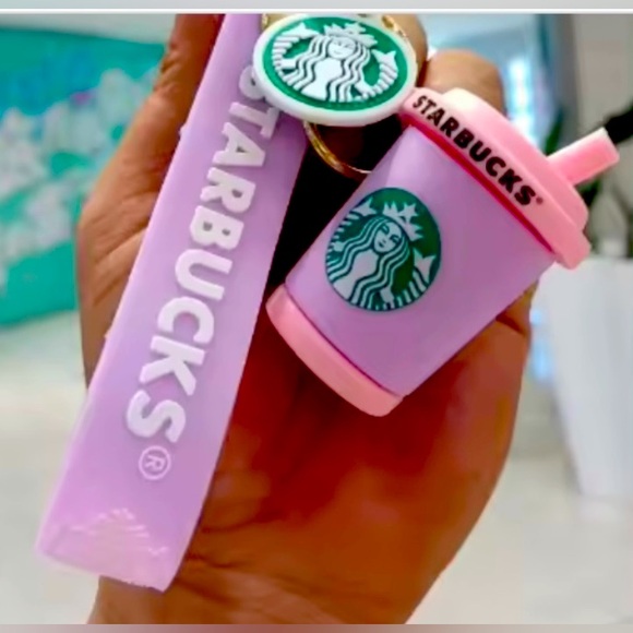 STARBUCKS COTTON CANDY COLOUR*d CUP PURSE CHARM OR KEY CHAIN - Picture 1 of 1